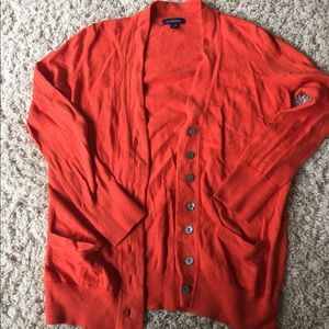 Lands End Orange Cardigan size xs